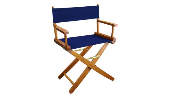Directors Chairs 18 Inch Natural Frame with Royal Blue Canvas