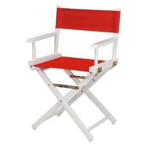 Directors Chairs 18' White Frame-with Red Canvas
