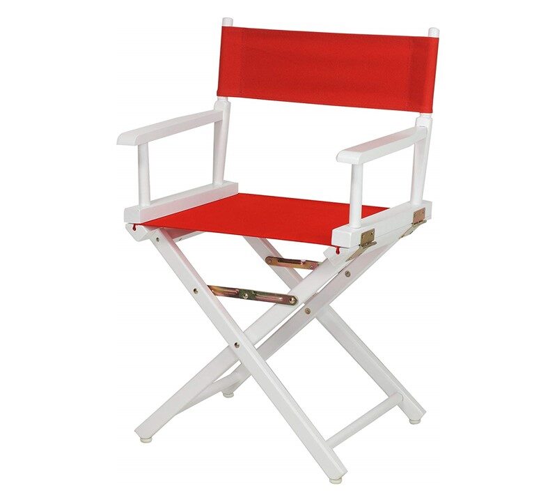 Directors Chairs 18' White Frame-with Red Canvas