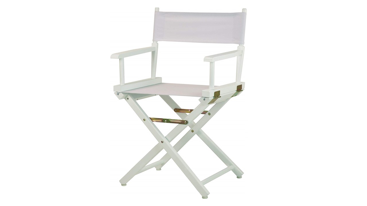 Directors Chairs 18 Inch White Frame-with White Canvas
