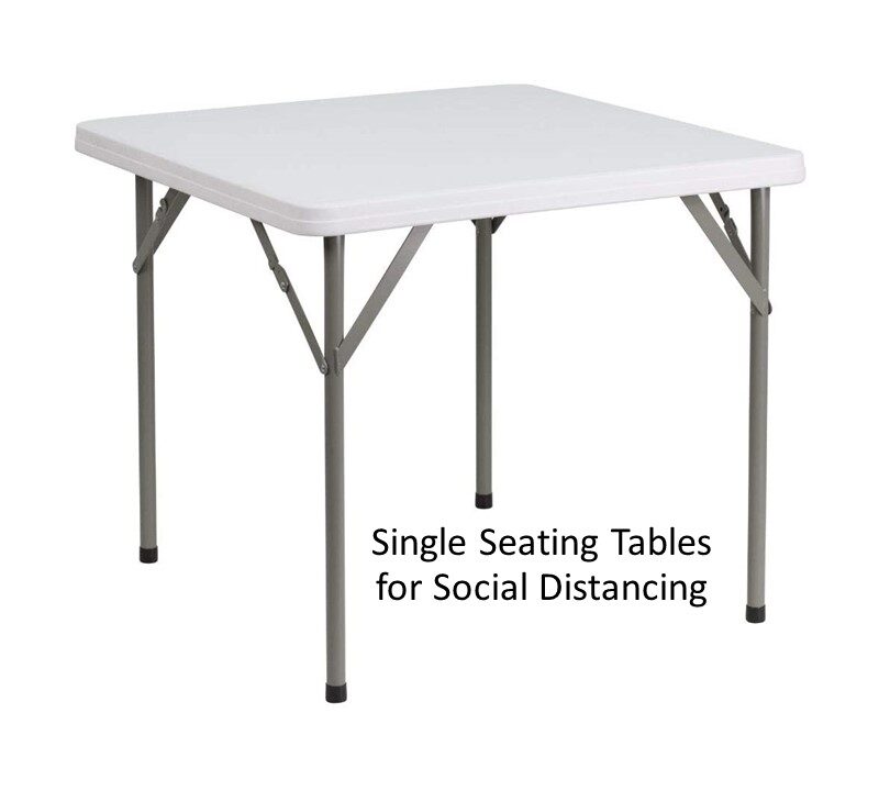 Tables for 2 for social distancing for rent