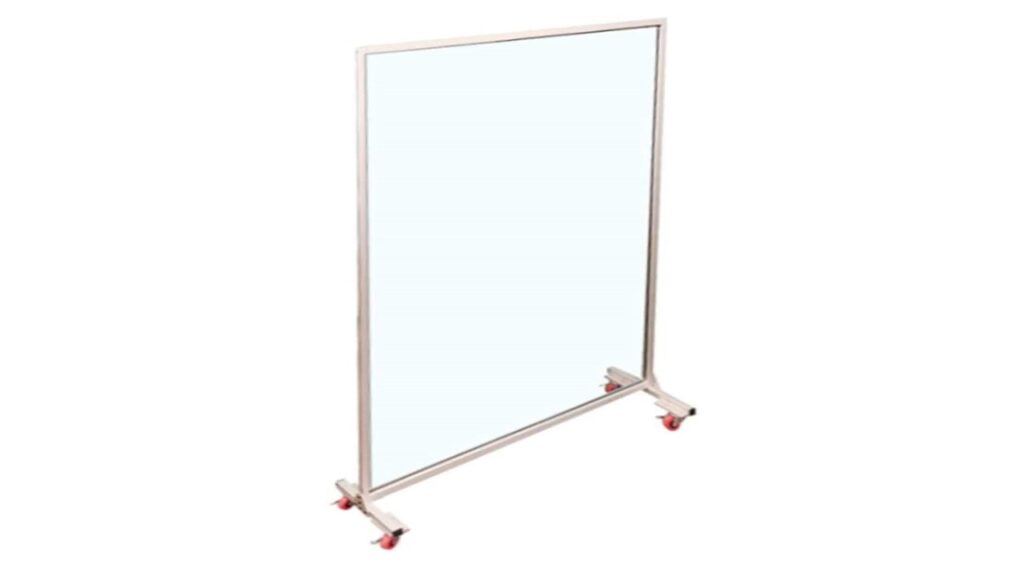 Mobile Partitions Acrylic Sneeze Guard With Wheels