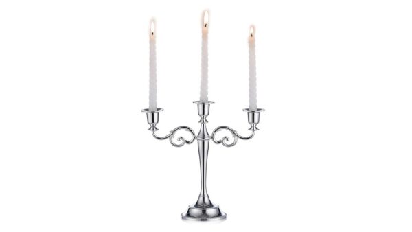 Candleabra Traditional 10 .6"- 3 Candle Silver
