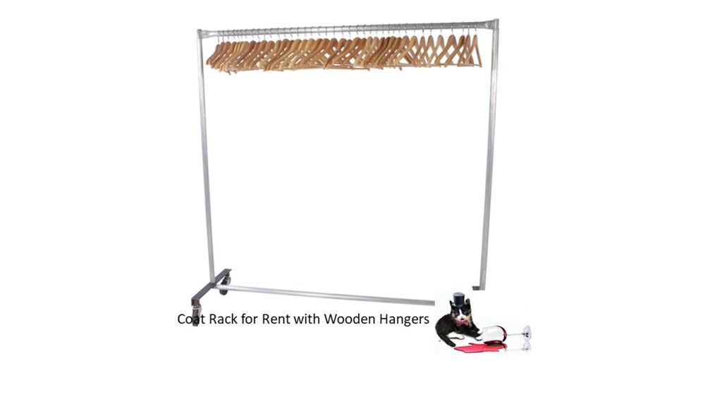 Coat Rack With Wooden Hangers Party Rentals NYC New York Party