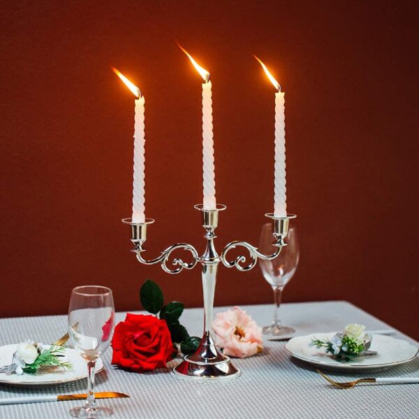 Candleabra Traditional 10 .6"- 3 Candle Silver