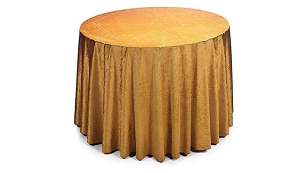 Gold Round Velvet Tablecloth for Wedding Reception Party