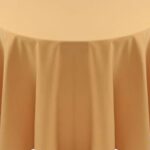 Spun Polyester Antique Gold Tablecloth - 84 - Round