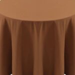 Spun Polyester Bronze Tablecloth - 84 - Round