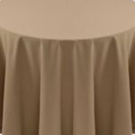 Spun Polyester Khaki Tablecloth - 84 - Round