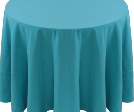 Spun Polyester Turquoise Tablecloth