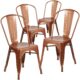 210 Farm Table Package With Chairs - 8x42 Pine Wood - Bistro Copper - 6 Chairs