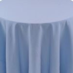 Spun Polyester Light Blue Tablecloth - 84 - Round