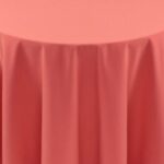 Spun Polyester Coral/Salmon Tablecloth - 84 - Round