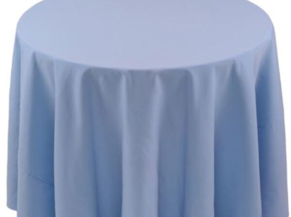 spun Polyester light blue tablecloth