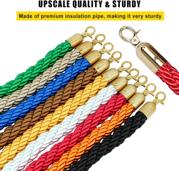 A2 Stanchion Ropes Braided Gold And Chrome Tips