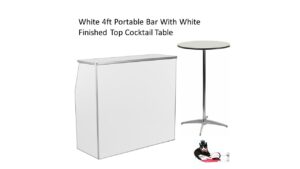 White Bar with White Cocktail Table