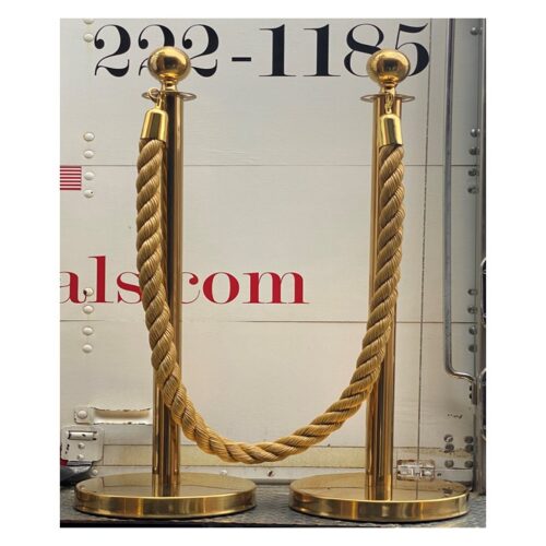 A1C Gold Stanchions Braided Hemp with Gold Tips