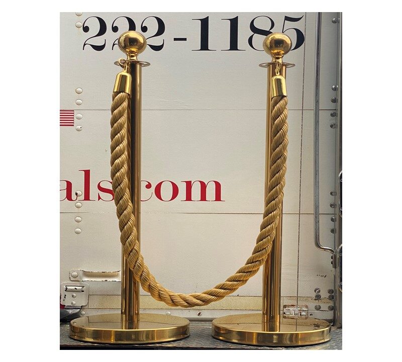 A1C Gold Stanchions Braided Hemp with Gold Tips