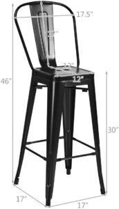 Black Metal Bar stools Rustic