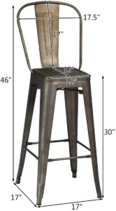 703 Gray Metal Bar stools Rustic