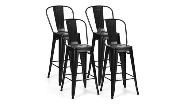 701 Black Metal Bar stools Rustic