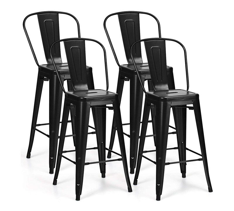 701 Black Metal Bar stools Rustic