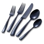 C Black Stainless Steel Hammered Flatware - Dinner Fork