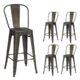 703 Gray Metal Bar stools Rustic