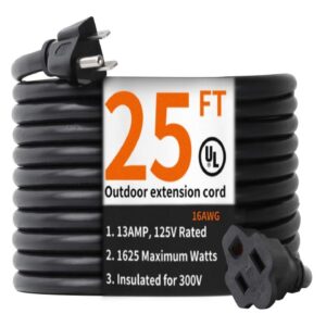 Outdoor Extension Cord 25 Feet Waterproof