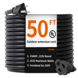 Outdoor Extension Cord 50 Feet Waterproof