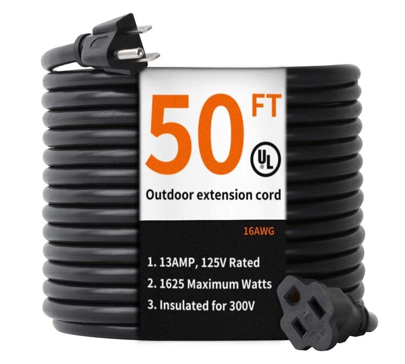 Outdoor Extension Cord 50 Feet Waterproof