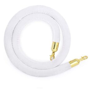 white stanchion ropes with gold tip