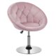 Makeup Chair Velvet Round Tufted Back Swivel Pink