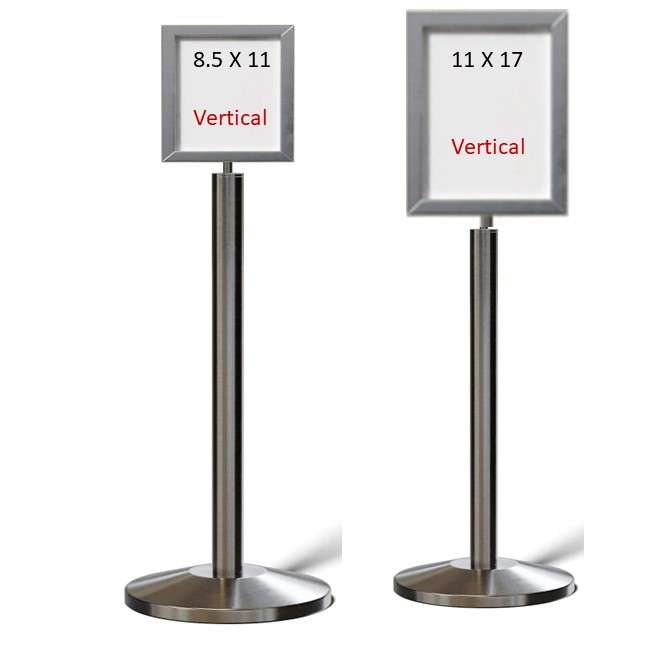 Chrome Stanchion Sign Holders1