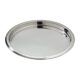 C Nickel Polished Hammered Edge Round Tray 14in