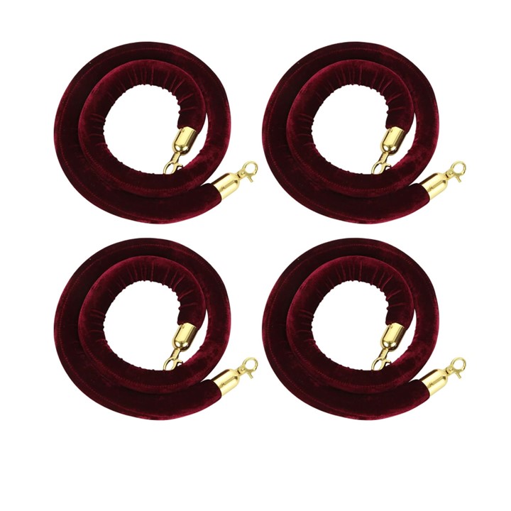 Burgundy stanchion ropes with gold tip