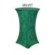 256 Velvet Spandex Tablecloths - Velvet Spandex Tablecloths 30 Inch Green
