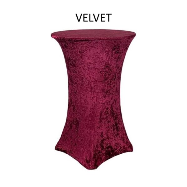 Velvet Spandex Tablecloths Burgundy.