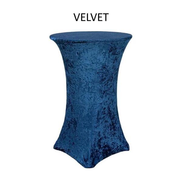 Velvet Spandex Tablecloths Navy blue