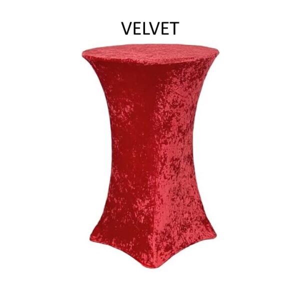 Velvet Spandex Tablecloths Red