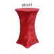 256 Velvet Spandex Tablecloths - Velvet Spandex Tablecloths 30 Inch Red