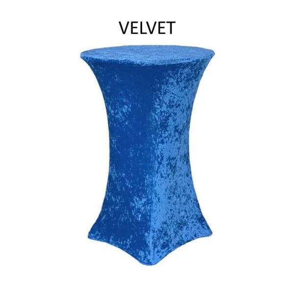 Velvet Spandex Tablecloths Royal blue.