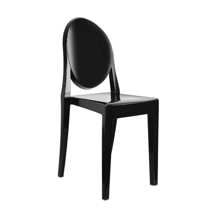 509 Black Round Back Ghost Chair