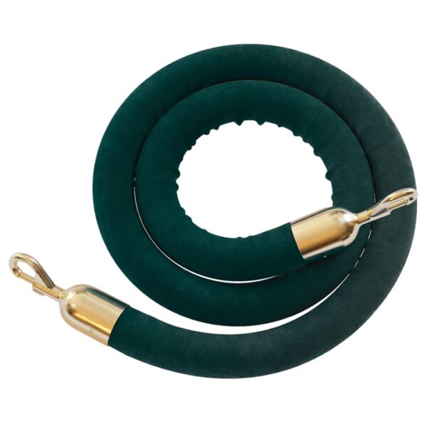 Stanchion Rope Hunter Green Velvet with gold tip