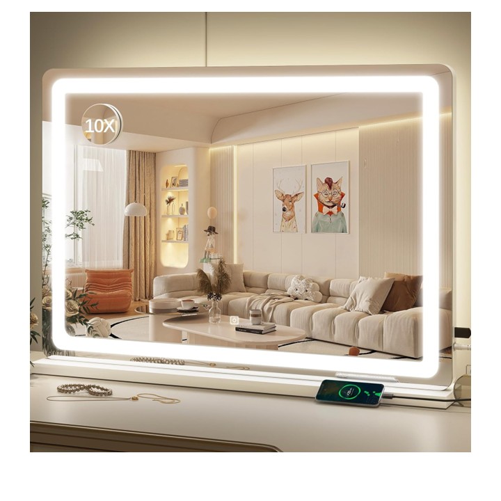 105 White Vanity Mirror with Lights