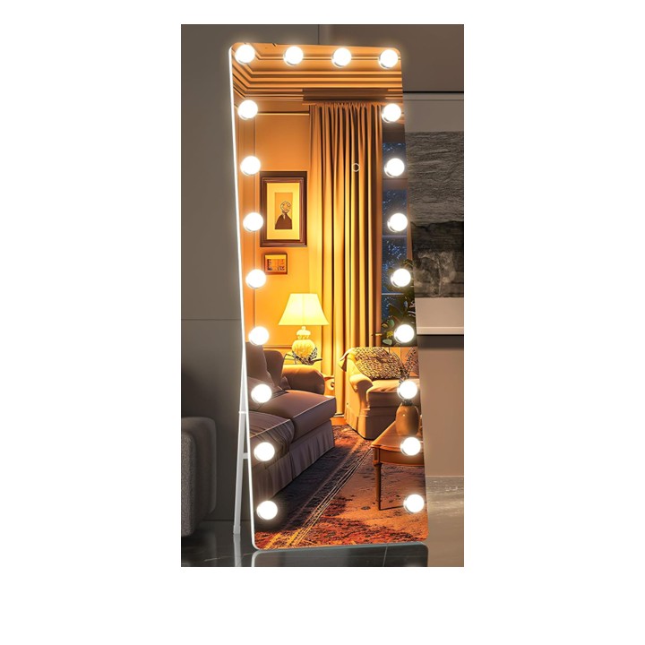 109 Full Length Mirror with Hollywood Lights