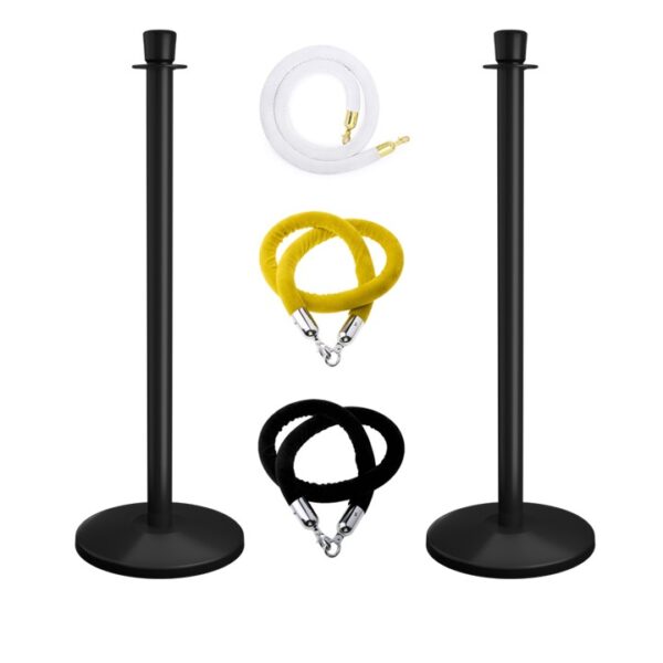 Black Stanchion with Ropes