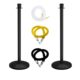 1 Black Stanchion with Ropes - Black Stanchion for Ropes