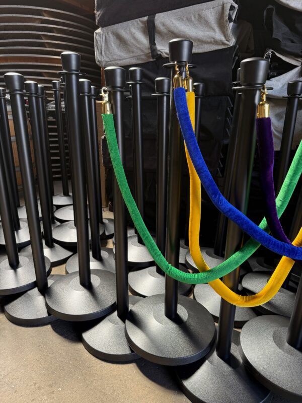 Black Stanchion with Ropes