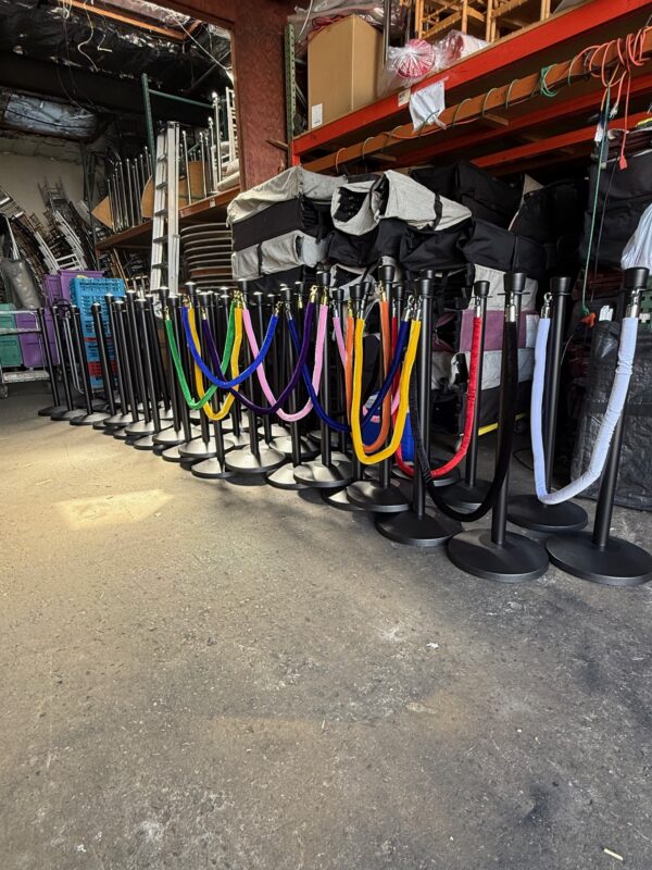 Black Stanchion with Ropes